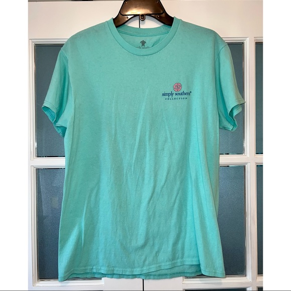 SIMPLY SOUTHERN SHORT SLEEVE TEAL FLORAL CRAB T-SHIRT 🌺🦀 - Picture 3 of 4